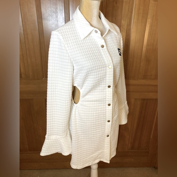 Chic Letter Patched  Flounce Sleeve Shirt Dress - Picture 5 of 16